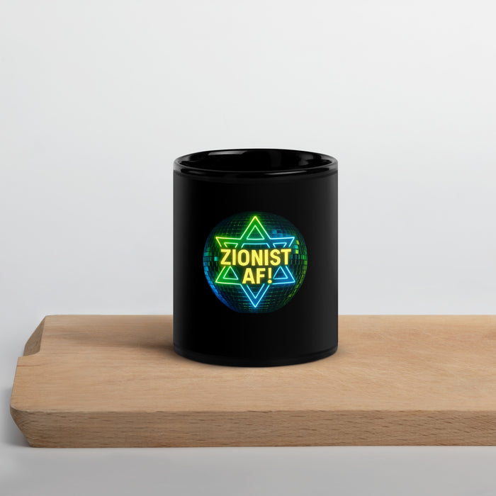 Zionist AF! - Black Glossy Disco Ball Mug